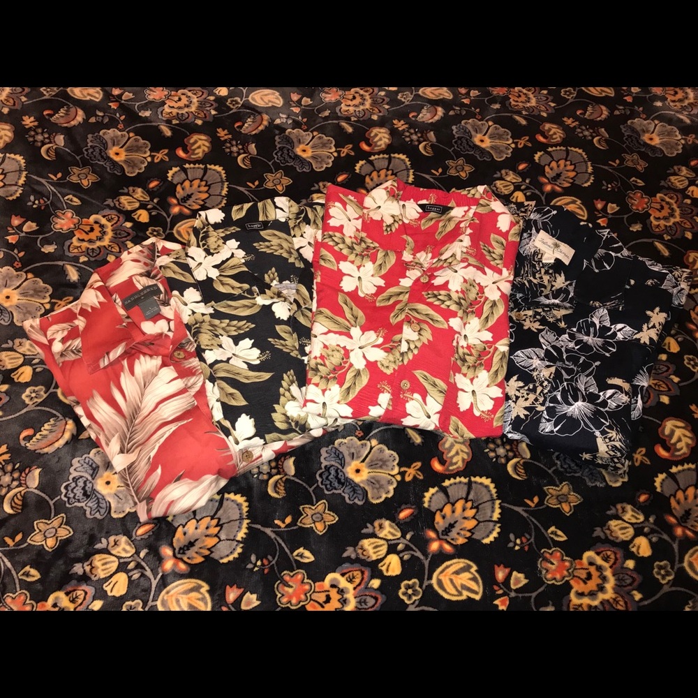 🎉HP 4/16🎉 4 Men’s Island Print Shirts SIZE L